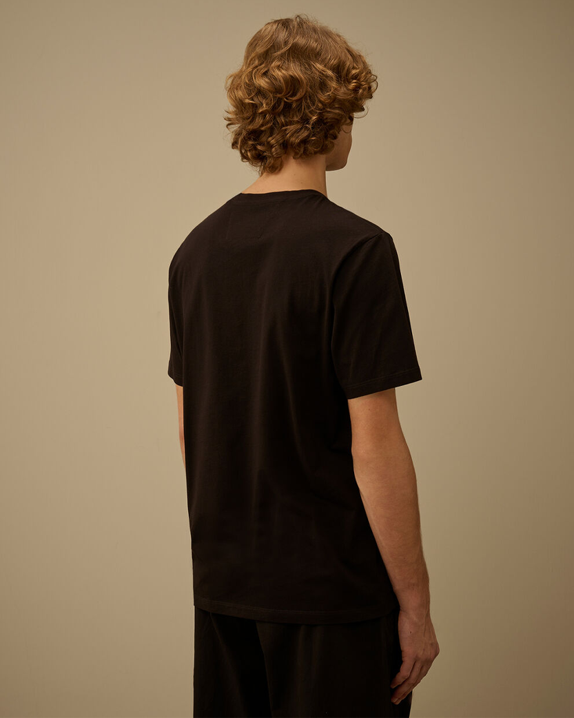 C.P. Company 30/1 Jersey Short Sleeve Chest Logo T-Shirt Black 20CMTS085A005100W