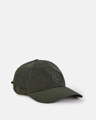 Stone Island 9100011 Nylon Metal Logo Cap Musk Green