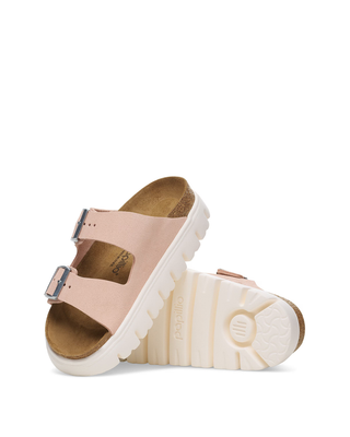 Birkenstock Arizona Platform Suede Leather Slides Light Rose 1029117