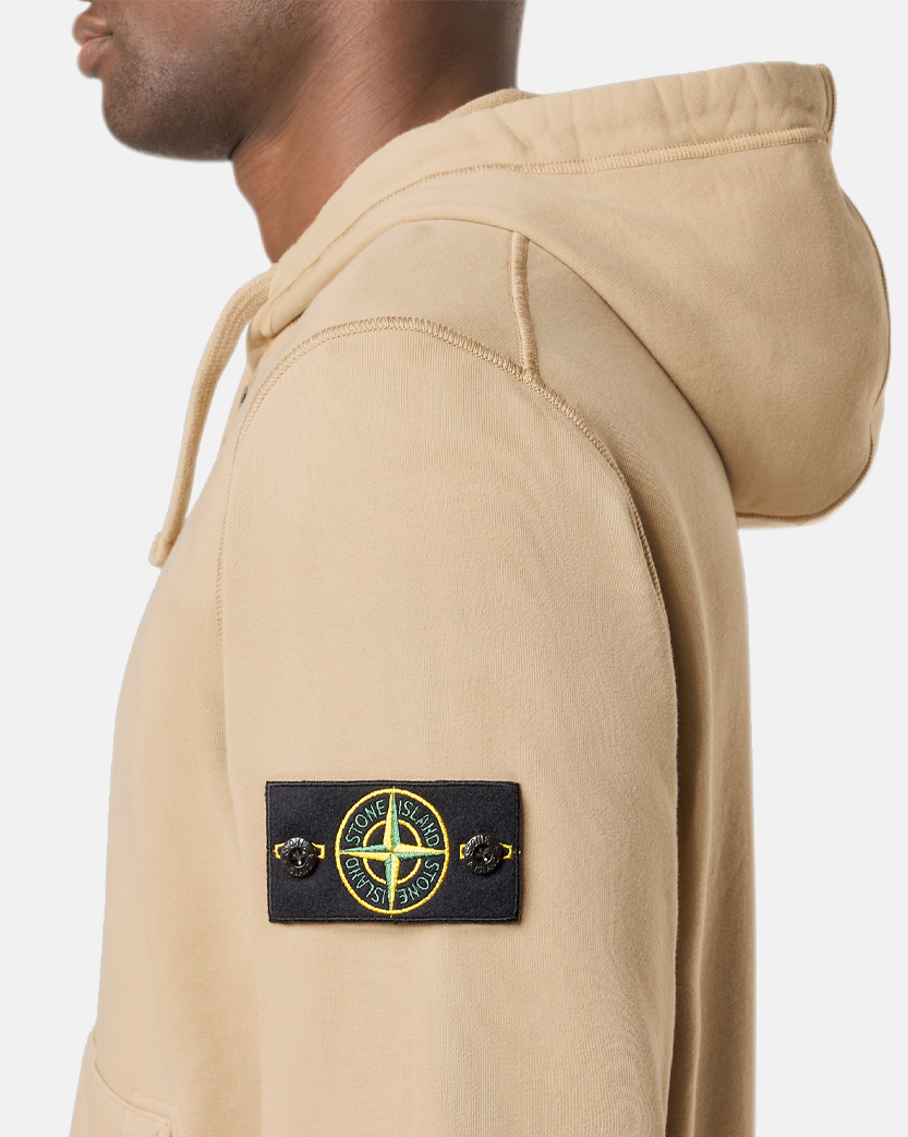 Stone Island 6100042 Organic Cotton Fleece Zip Hoodie Desert Beige