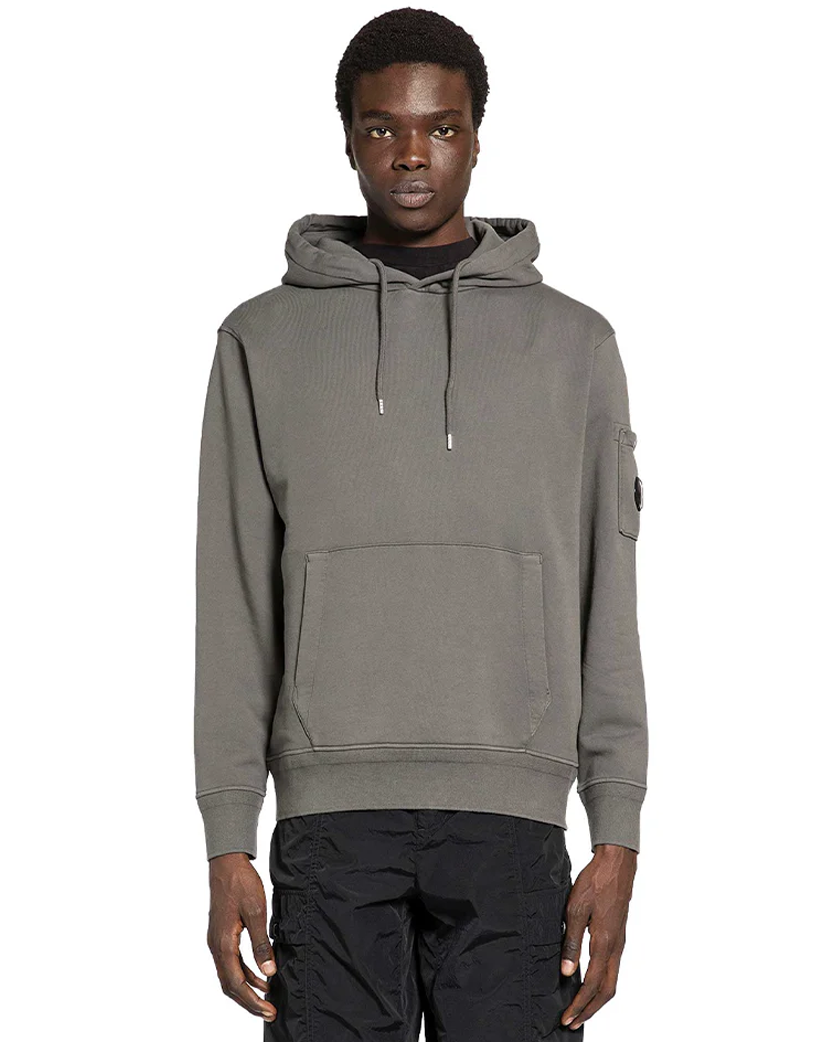 C.P. Company Lens Cotton Hoodie Gunmetal Grey 20CMSS037A110044R
