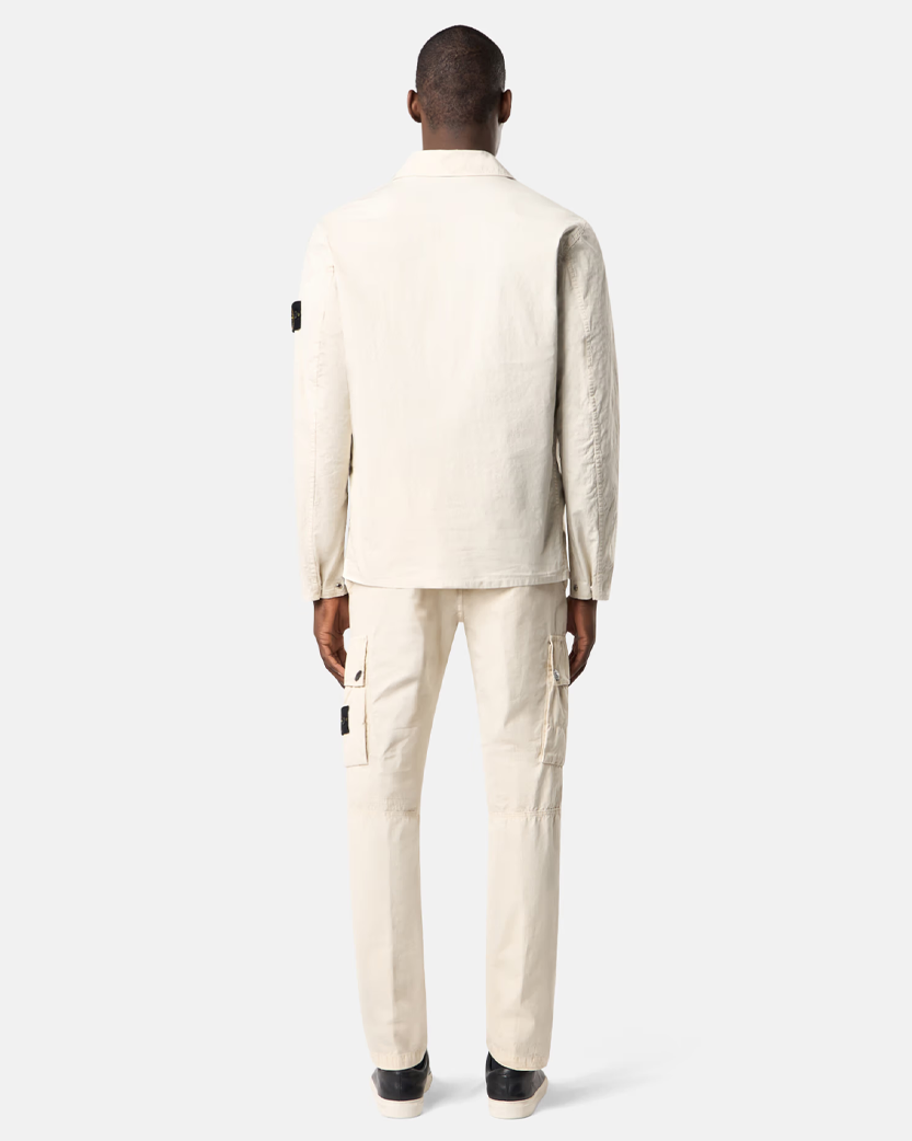 Stone Island 3100303 Brushed Organic Cotton Canvas 'OLD' Effect Pants Sand