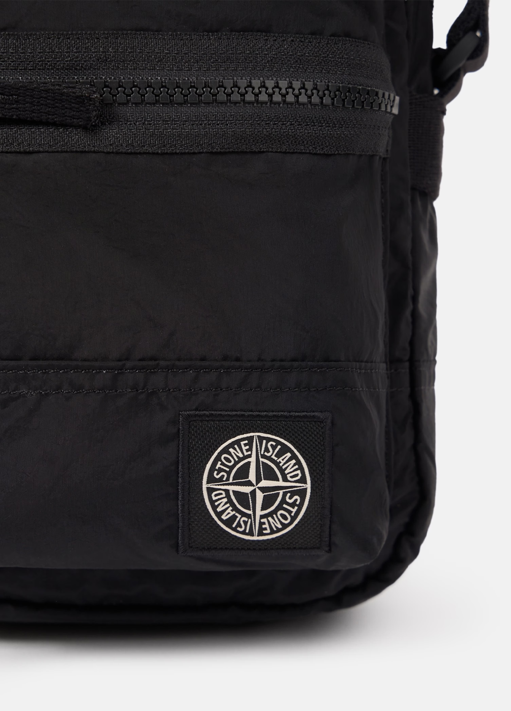 Stone Island 9200015 COATED NYLON METAL IN ECONYL® Pouch Bag Black