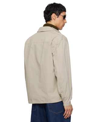 Stone Island 1200005 MERCERISED ORGANIC COTTON RIPSTOP Zip Overshirt Beige
