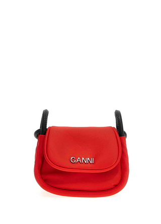 Ganni Knot Mini Flap Over Bag Red