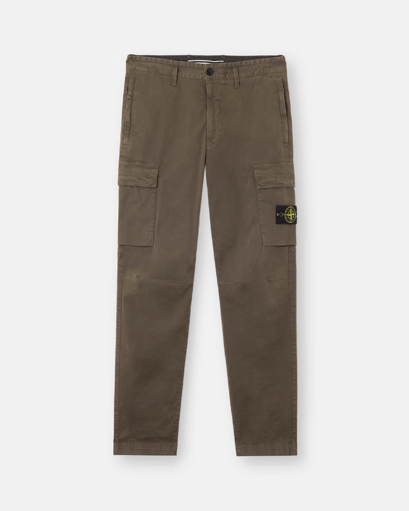 Stone Island 3100304 SUPIMA Cotton Twill Stretch-TC Cargo Pants Green