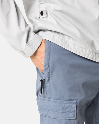Stone Island 3100304 SUPIMA Cotton Twill Stretch-TC Cargo Pants Avio Blue