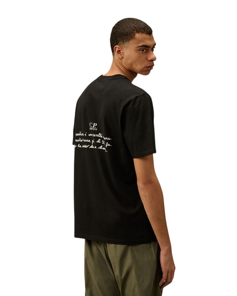 C.P. Company 24/1 Jersey Back Letter T-Shirt Black 18CMTS319A005431G