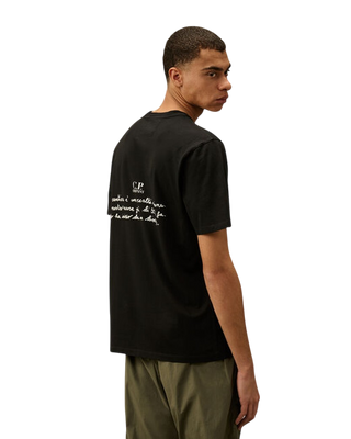 C.P. Company 24/1 Jersey Back Letter T-Shirt Black 18CMTS319A005431G