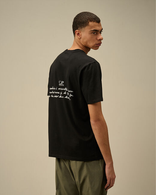C.P. Company 24/1 Jersey Back Letter T-Shirt Black 18CMTS319A005431G