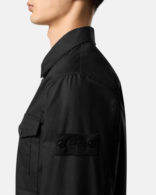 Stone Island 1200011 Cotton Overshirt Ghost Black