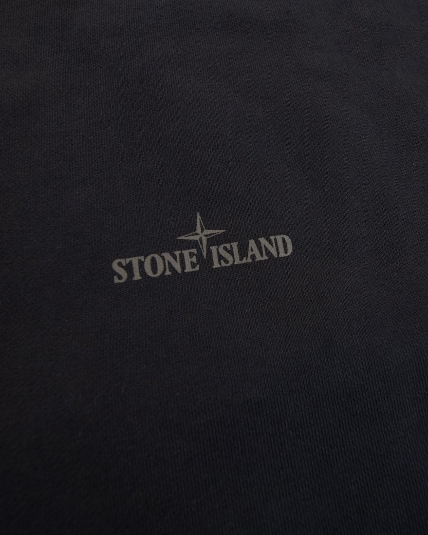 Stone Island 6100018 COTTON FLEECE Crewneck Sweatshirt 'Industrial Four' Print Black