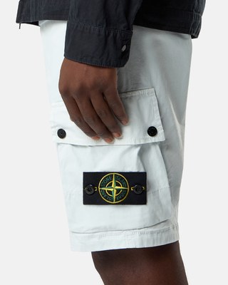 Stone Island L100019 STRETCH ORGANIC COTTON TWILL Cargo Bermuda Shorts Sky Blue