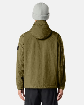 Stone Island 4100001 CRINKLE REPS NY Hooded Jacket Military Green