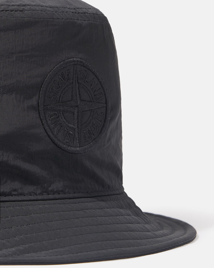 Stone Island 9100009 Nylon Metal Logo Bucket Black