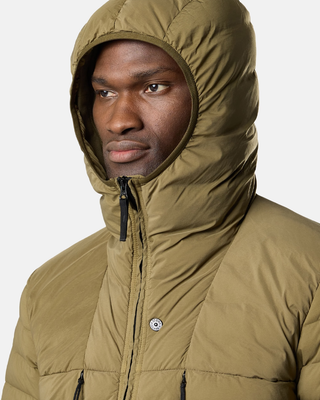 Stone Island 4100107 SEAMLESS TUNNEL NYLON DOWN-TC Hooded Down Jacket Military Green