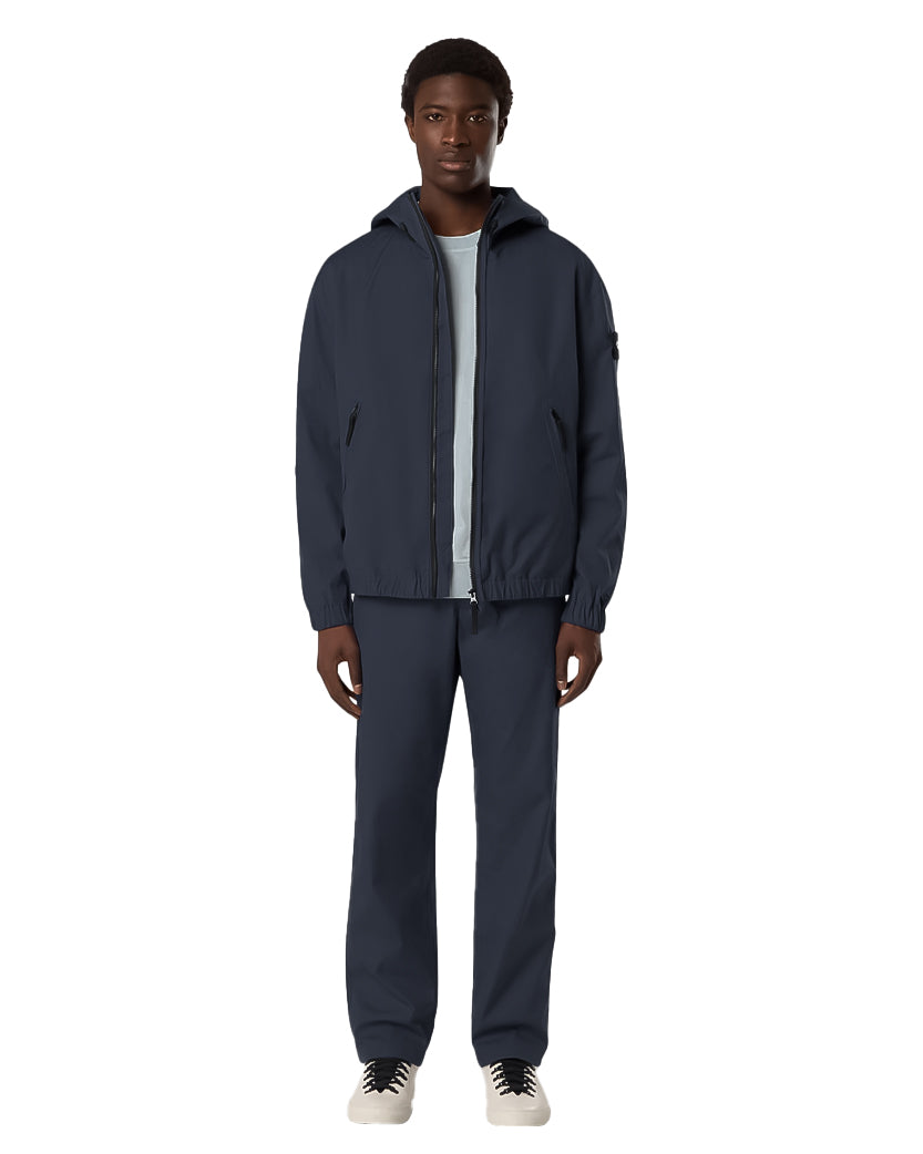 Stone Island 4100079 SUPIMA Cotton Canvas Hooded Jacket Navy Blue