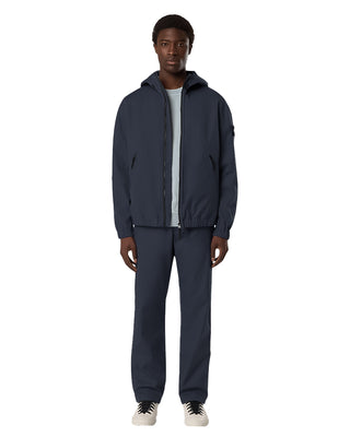 Stone Island 4100079 SUPIMA Cotton Canvas Hooded Jacket Navy Blue