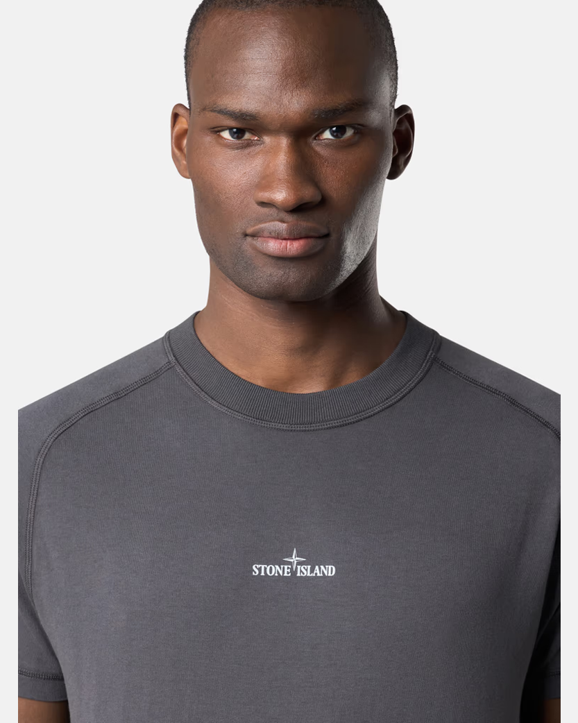 Stone Island 2100020 Organic Cotton 'Institutional One' print T-Shirt Grey