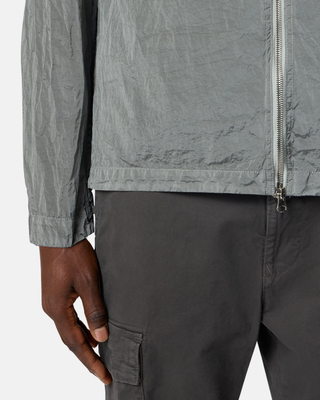 Stone Island 1200038 NYLON METAL IN ECONYL® Zip Overshirt Pearl Grey