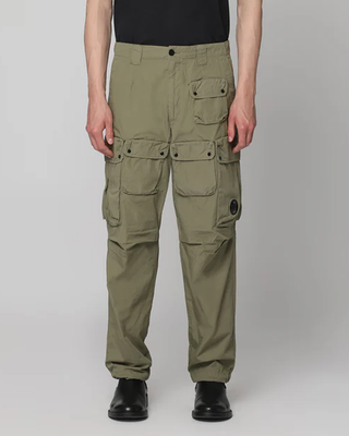 C.P. Company Multi-Pocket Cotton Trousers Green