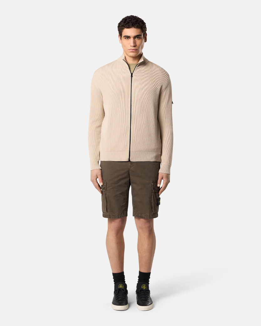 Stone Island L100011 Organic Cotton Canvas 'OLD' Effect Bermuda Shorts Green