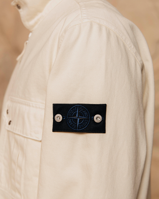 Stone Island 1200002 LIGHT BULL DENIM-TC Zip Overshirt Ivory