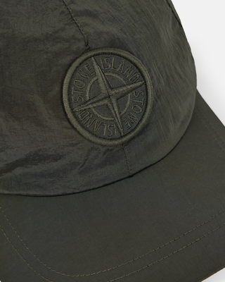 Stone Island 9100011 Nylon Metal Logo Cap Musk Green