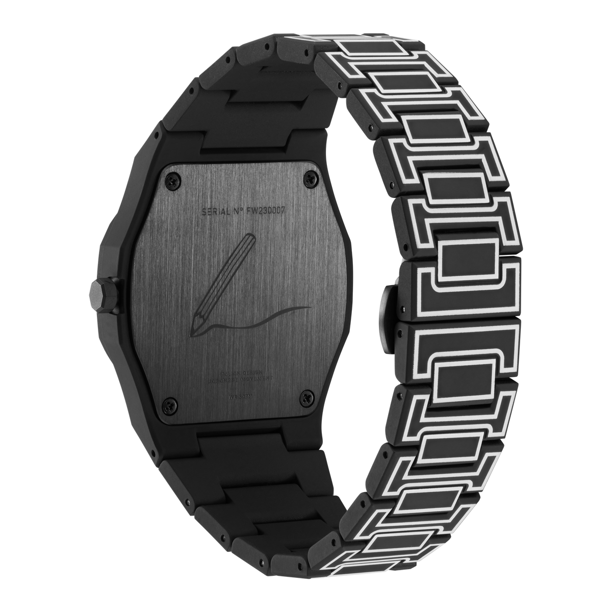 D1 Milano Polycarbon Bracelet 40.5 mm Black Sketch PCBJ33
