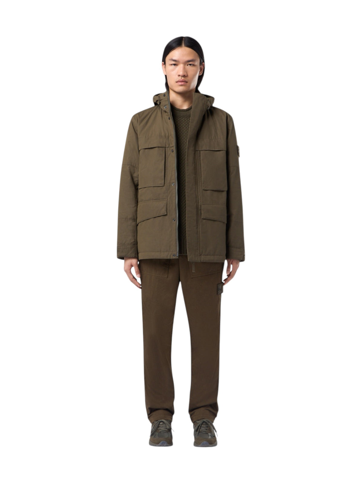 Stone Island 452F1 Weatherproof Cotton Canvas Ghost Cargo Jacket Military Green