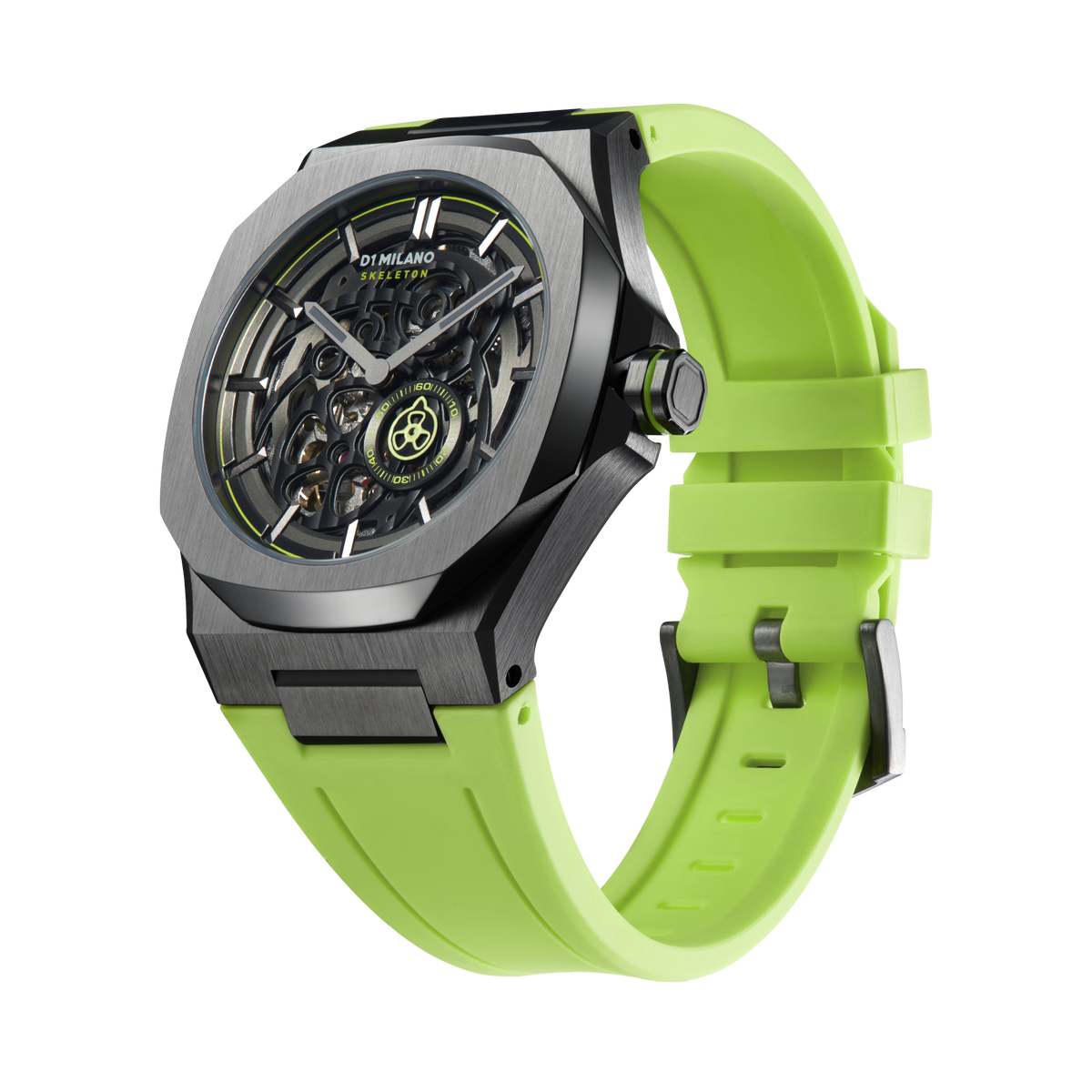 D1 Milano Skeleton Rubber Bracelet 41.5 mm Slice Lime SKRJ15