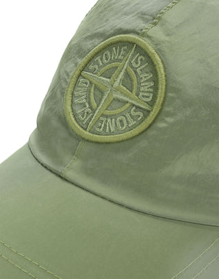 Stone Island 99576 Logo Embroidery Nylon Cap Green