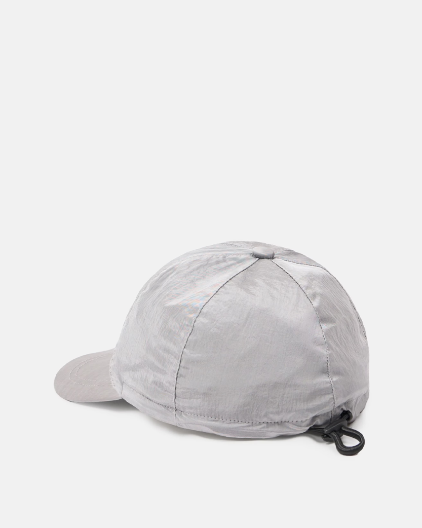 Stone Island 9100011 Nylon Metal Logo Cap Pearl Grey