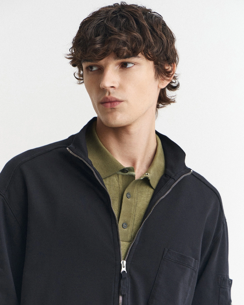 C.P. Company Light Fleece Zip Lens Sweatshirt Black 20CMSS021A002246G