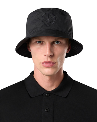 Stone Island 9100009 Nylon Metal Logo Bucket Black