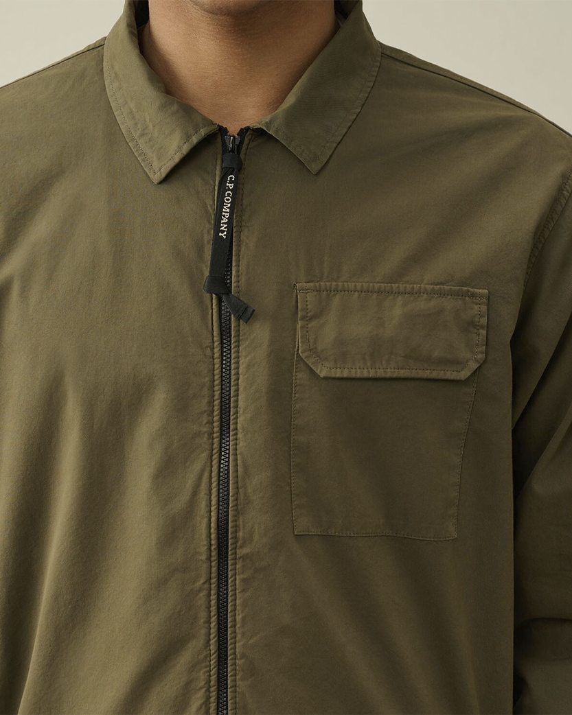C.P. Company Gabardine Zip Overshirt Green RCCMOS705A110143G
