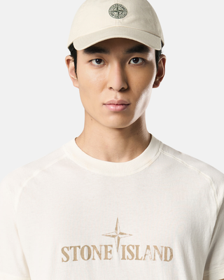 Stone Island 2100020 Organic Cotton 'Institutional Two' Print T-Shirt Ivory