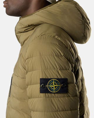 Stone Island 4100107 SEAMLESS TUNNEL NYLON DOWN-TC Hooded Down Jacket Military Green