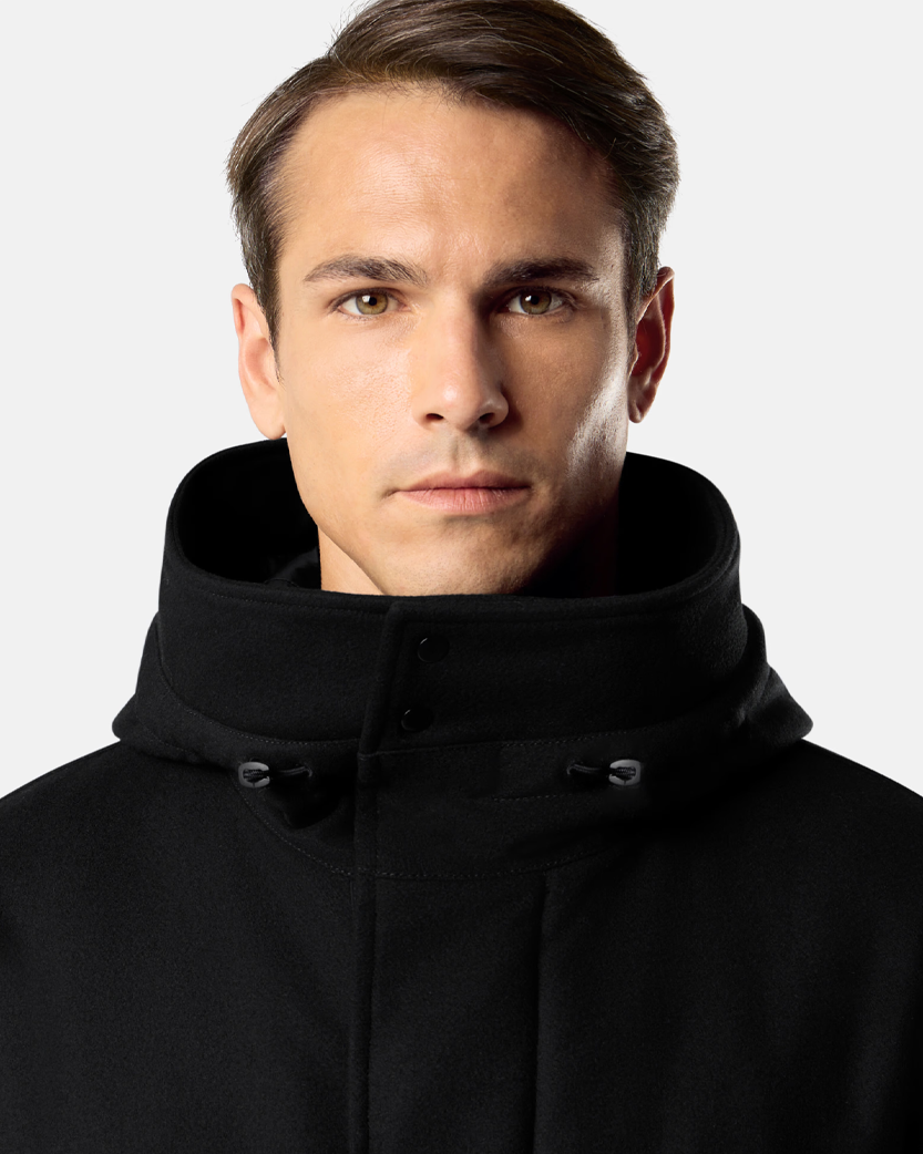 Stone Island 4100103 WOOL NYLON FLANNEL Ghost Jacket Black