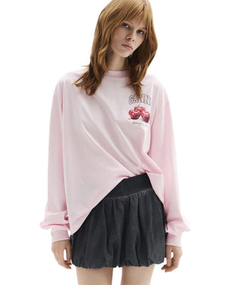 Ganni Fruit Long-Sleeve Chalk Pink