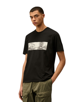 C.P. Company 24/1 Jersey Back Letter T-Shirt Black 18CMTS319A005431G