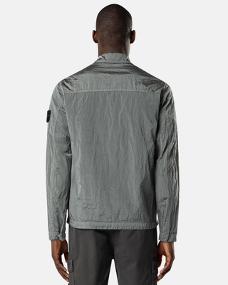 Stone Island 1200038 NYLON METAL IN ECONYL® Zip Overshirt Pearl Grey