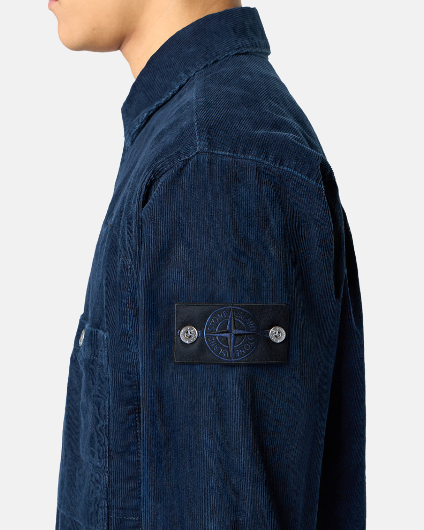 Stone Island 1100008 INDIGO MICRO CORDUROY-RINSED Overshirt Indigo