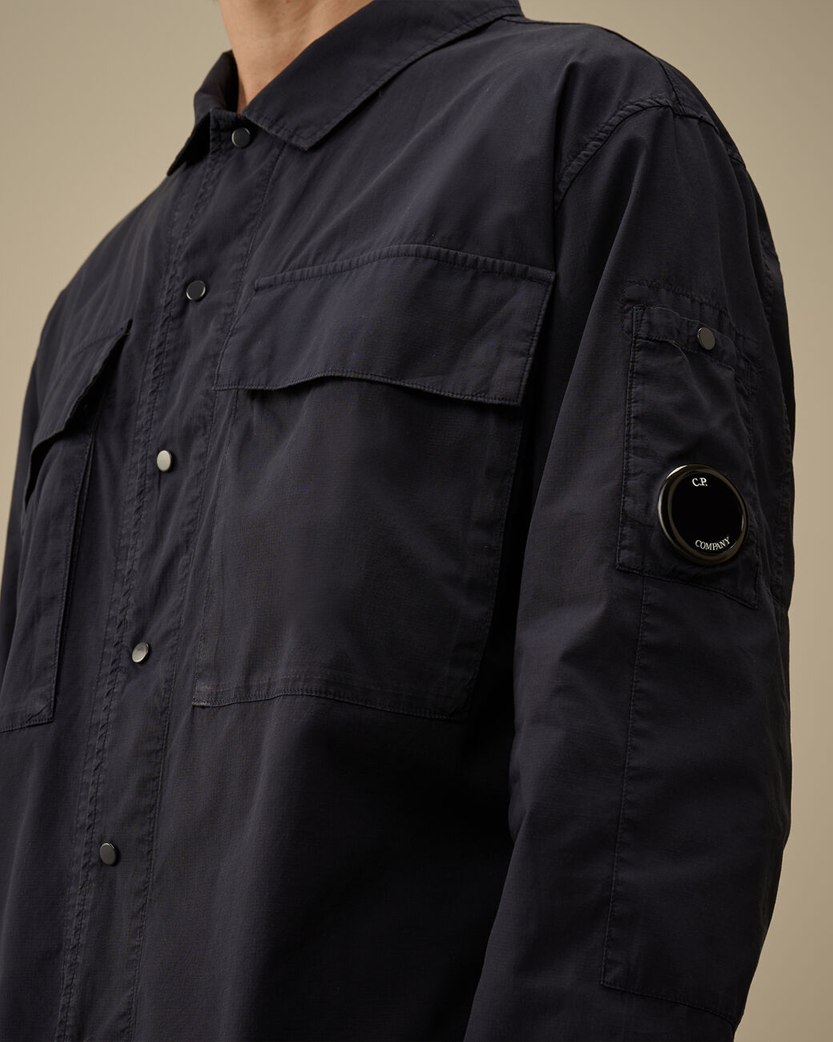 C.P. Company Cotton Rip Stop Overshirt Eclipse Blue 18CMOS237A005691G