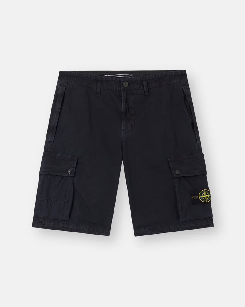 Stone Island L100011 SUPIMA Cotton Twill Stretch-TC Bermuda Shorts Blue