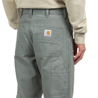 Carhartt WIP Double Knee Pants Dearborn Canvas Rinsed Green