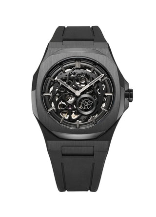 D1 Milano Skeleton Rubber Jet Black 41.5 mm Black SKRJ17