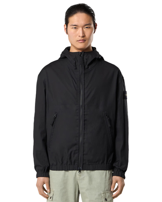Stone Island 4100079 SUPIMA Cotton Canvas Hooded Jacket Black