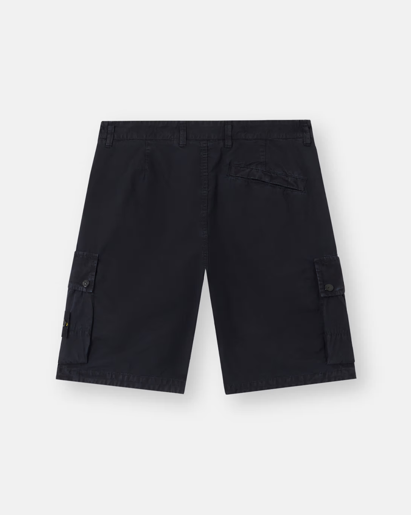 Stone Island L100011 SUPIMA Cotton Twill Stretch-TC Bermuda Shorts Blue