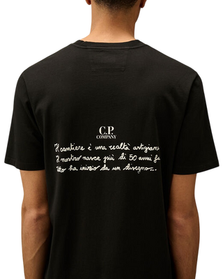 C.P. Company 24/1 Jersey Back Letter T-Shirt Black 18CMTS319A005431G